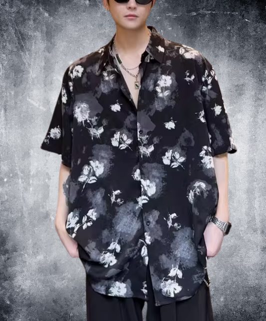 retro floral tie-dye shirt EN2791