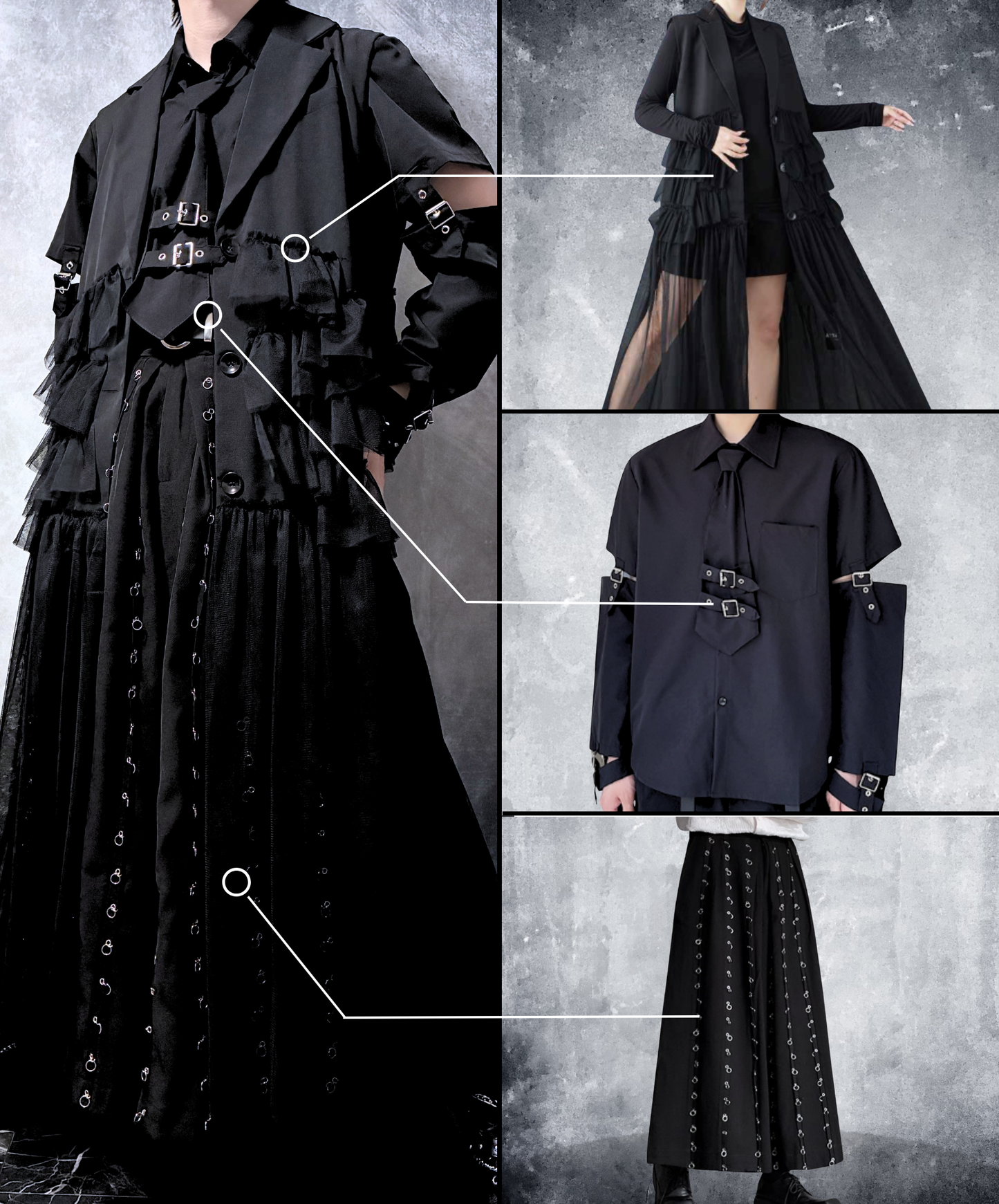 【限定1セット・30%OFF】dark mode outfit set EN3154（gilet + shirt + pants set）