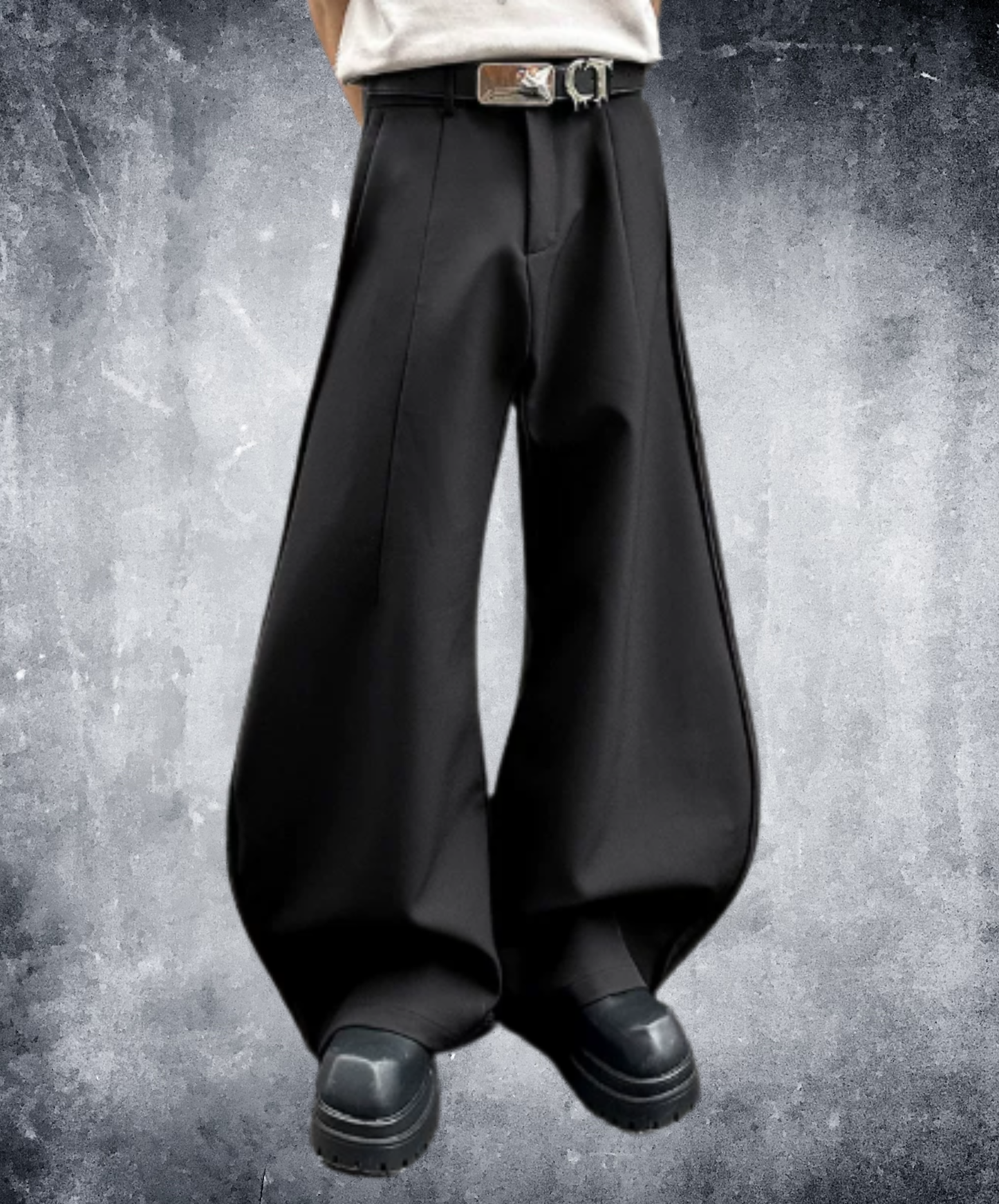 three-dimensional pleats wide pants EN2922