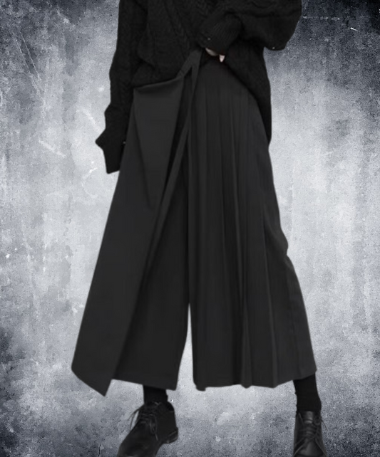 dark layered cropped straight leg pants EN916