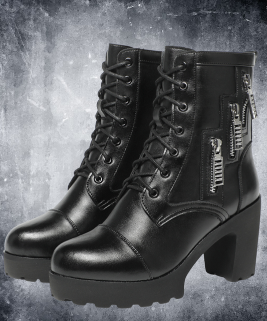triple zip embellishment boots EN2600