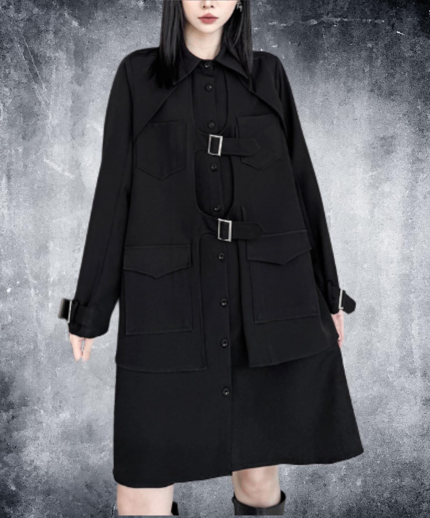 straight silhouette long shirt EN2901