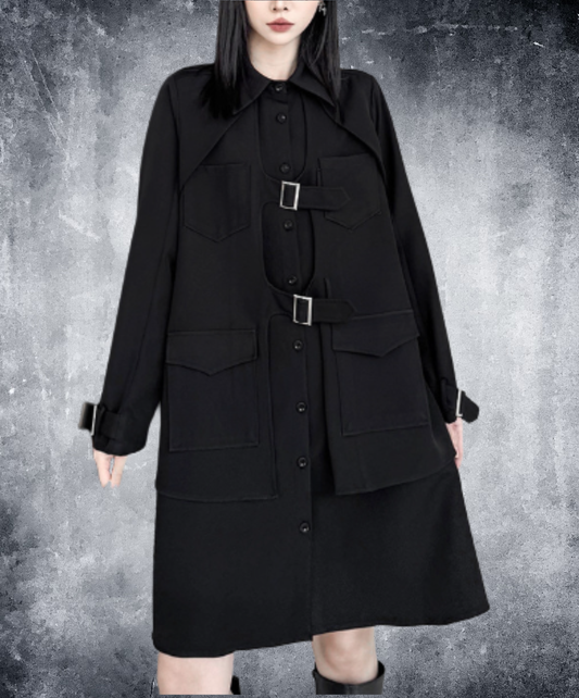 straight silhouette long shirt EN2901
