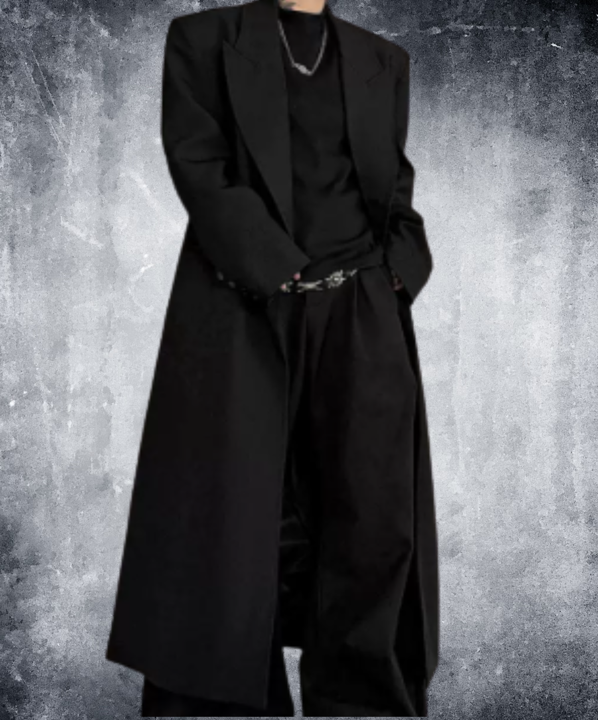 sharp peaked lapel coat EN3235