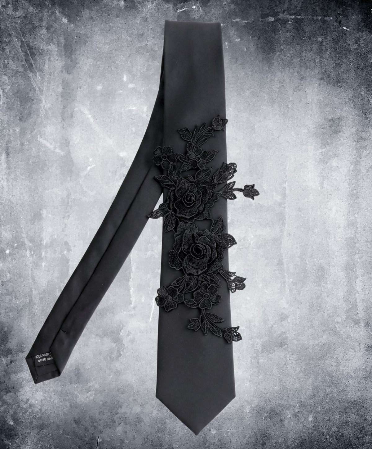 flower-motif appliqué necktie EN3248