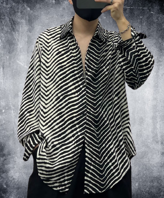 zebra print drape light shirt EN2134