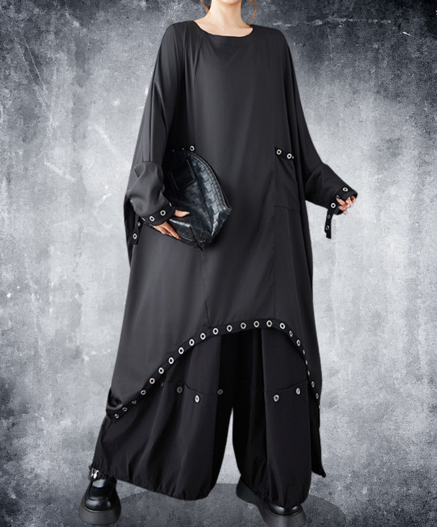 rivet line decoration long shirt EN2769