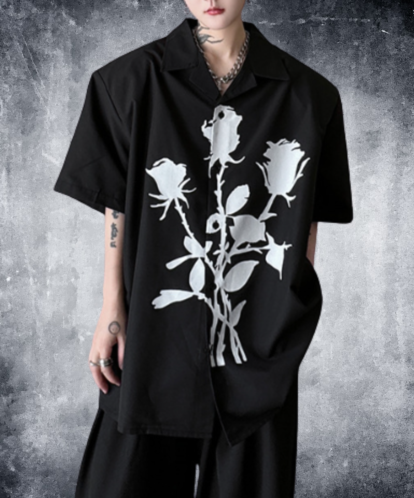 rose silhouette print shirt EN2905