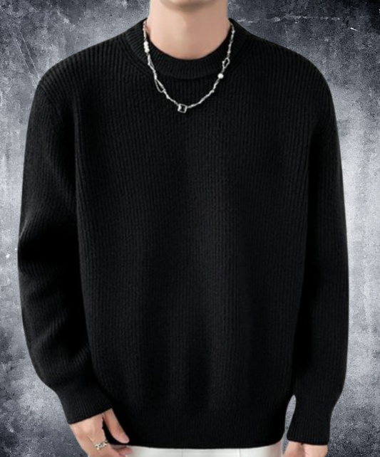 chunky knit crew neck sweater EN2542