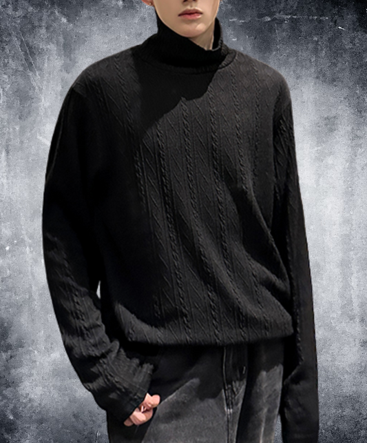 relaxed jacquard turtleneck t-shirt EN2520