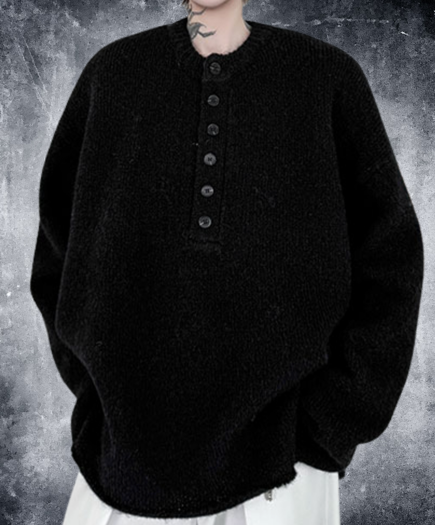 drop shoulder thick sweater EN2459