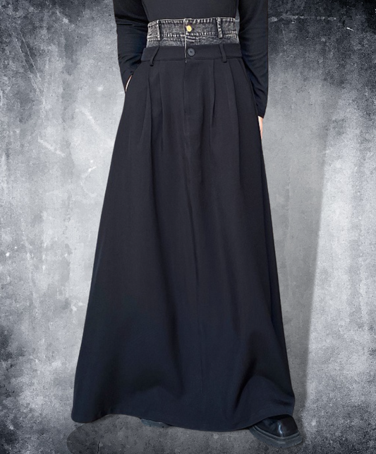 dark double waist long skirt EN1519