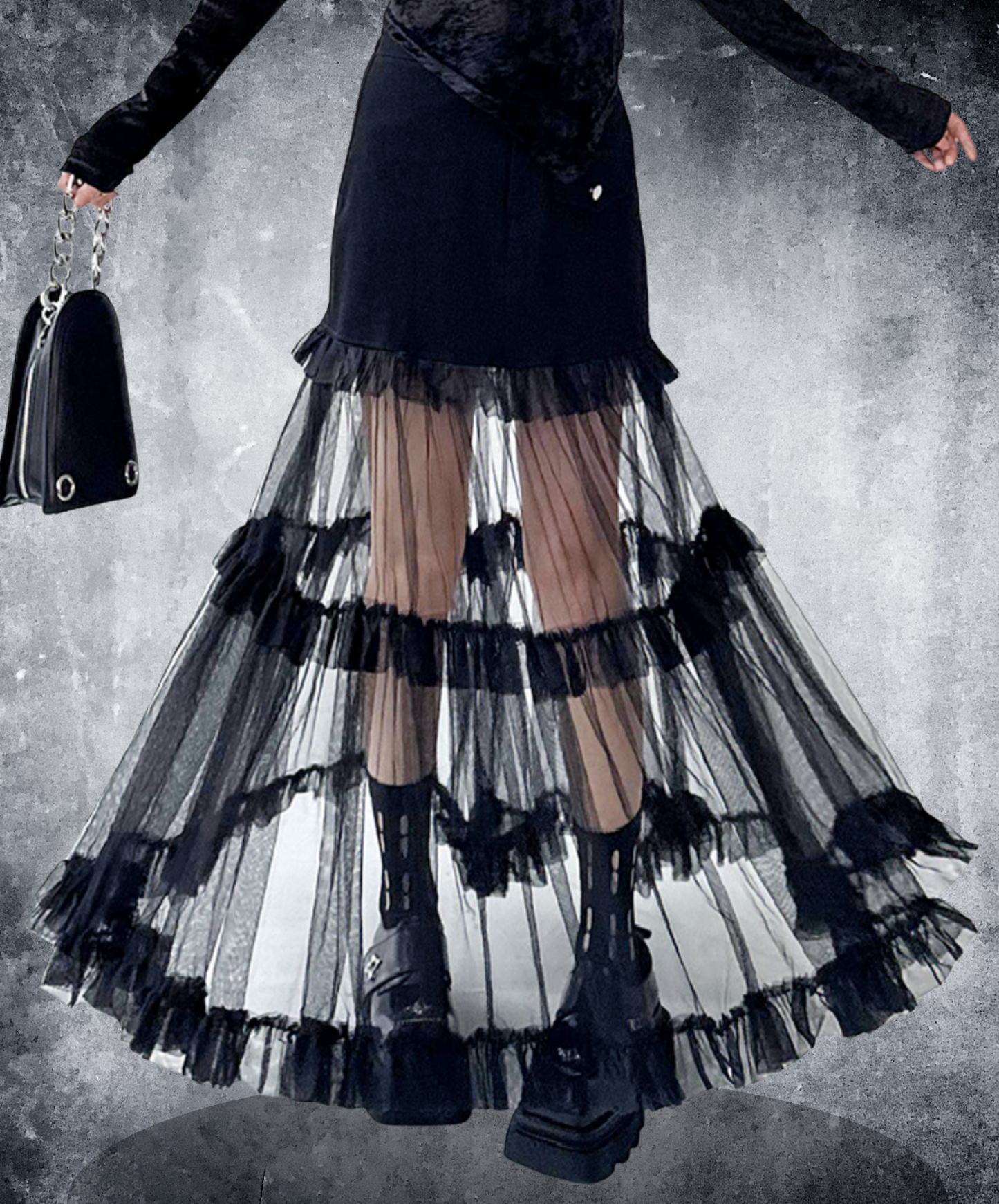 tulle tiered frills skirt EN2306