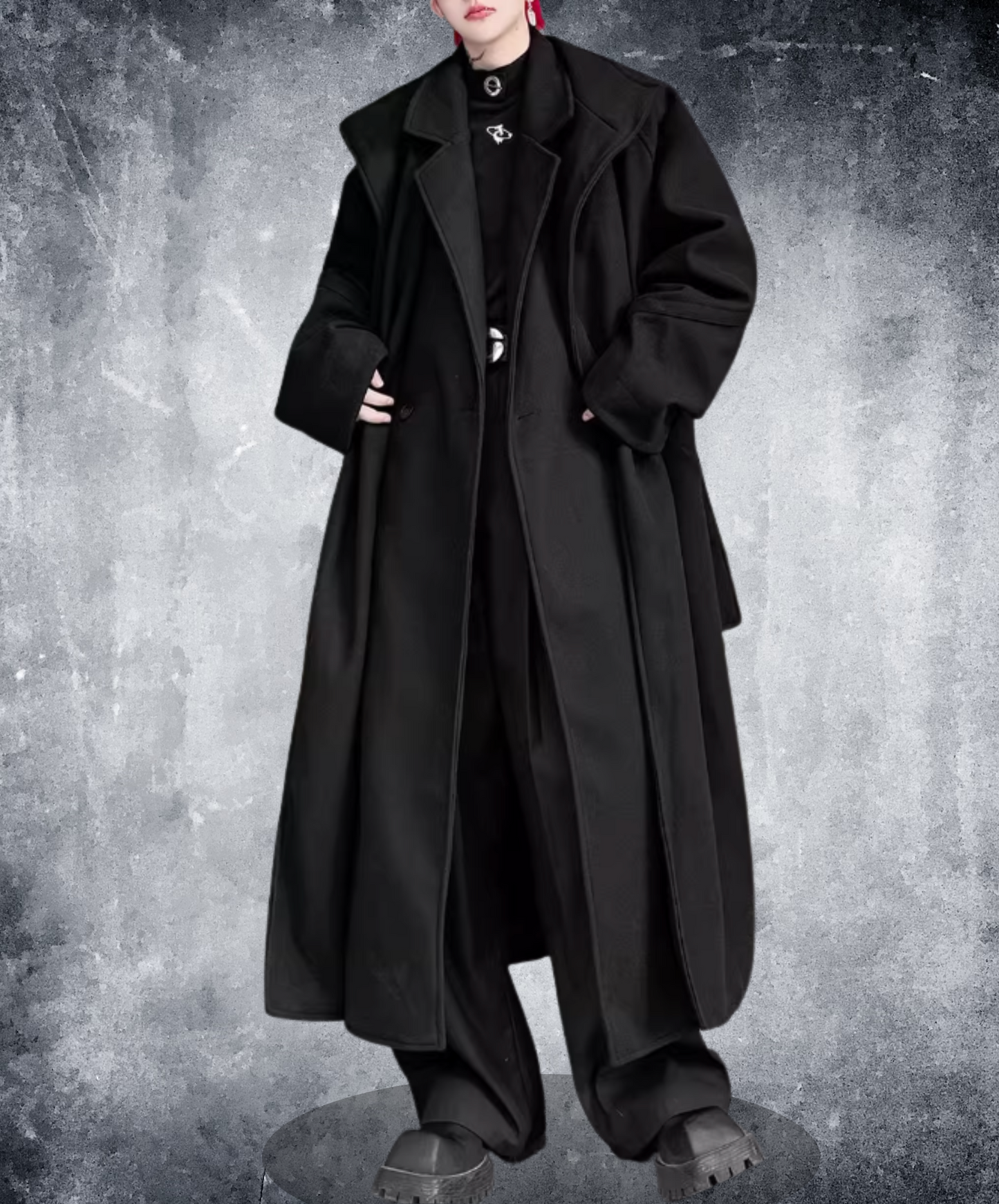 fake two-piece mid-length coat EN2562