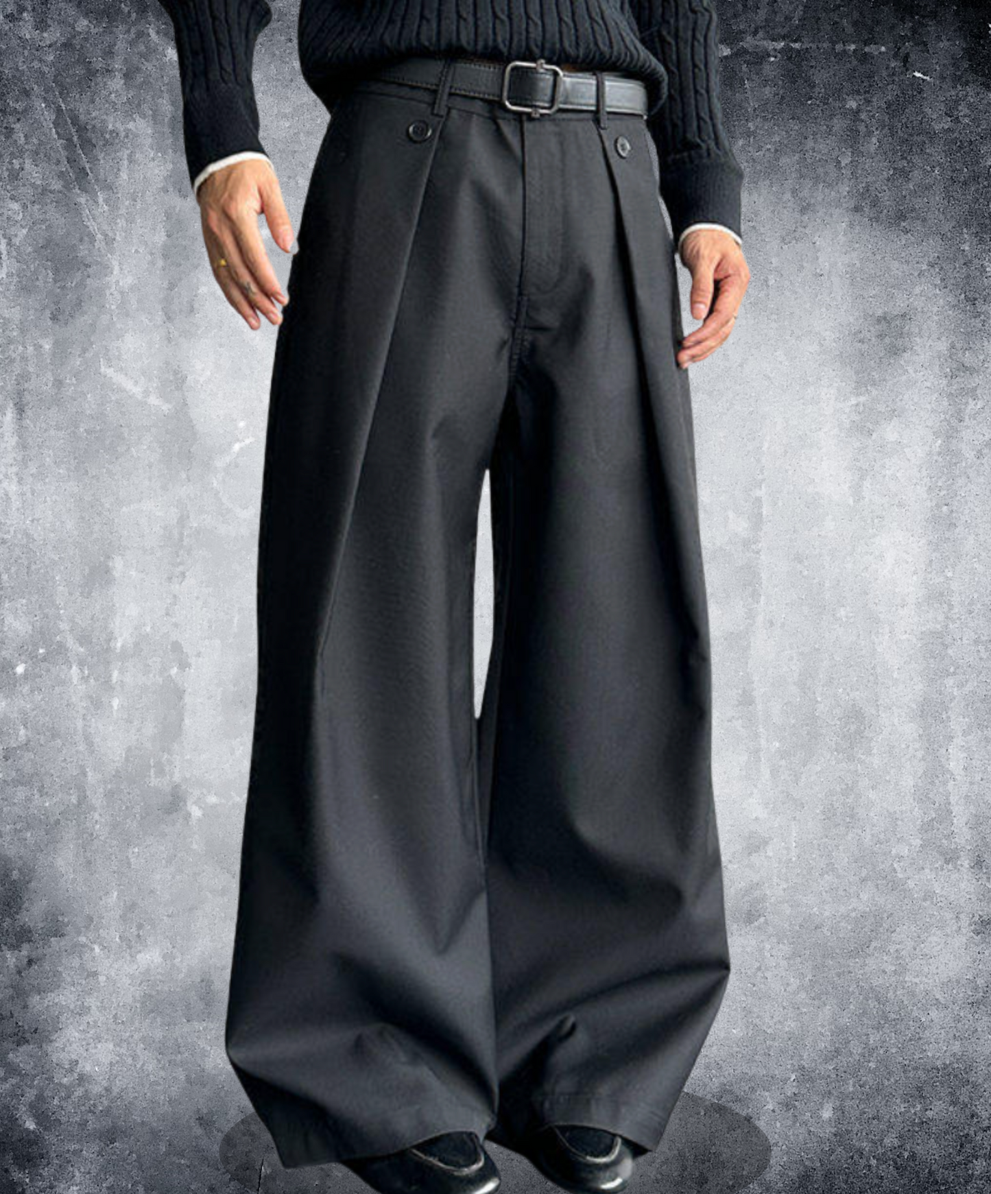 a-line draped cut wide pants EN2649