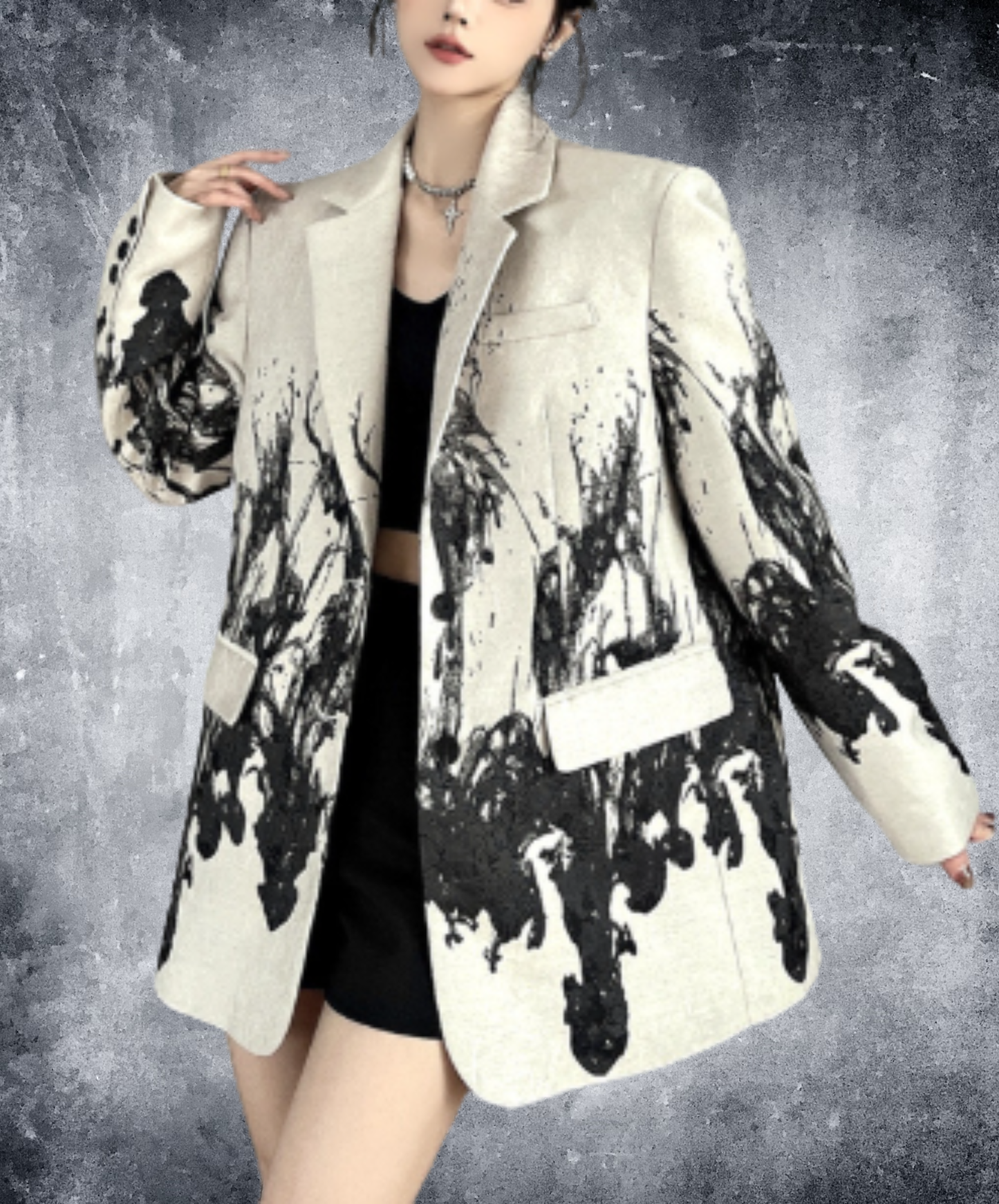 ink painting pattern hard jacket EN3091