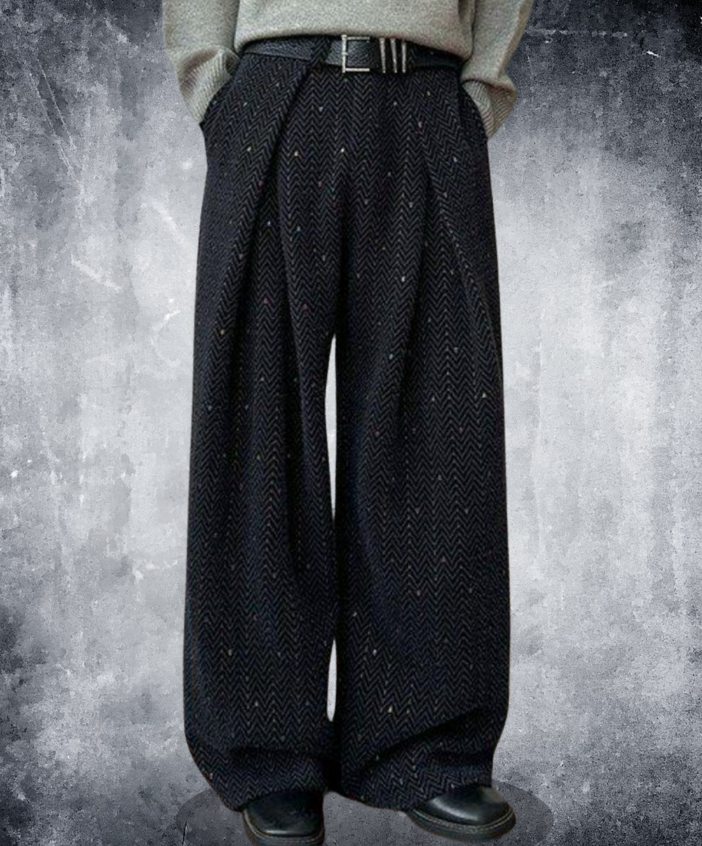 embroidery stripes wide pants EN2650