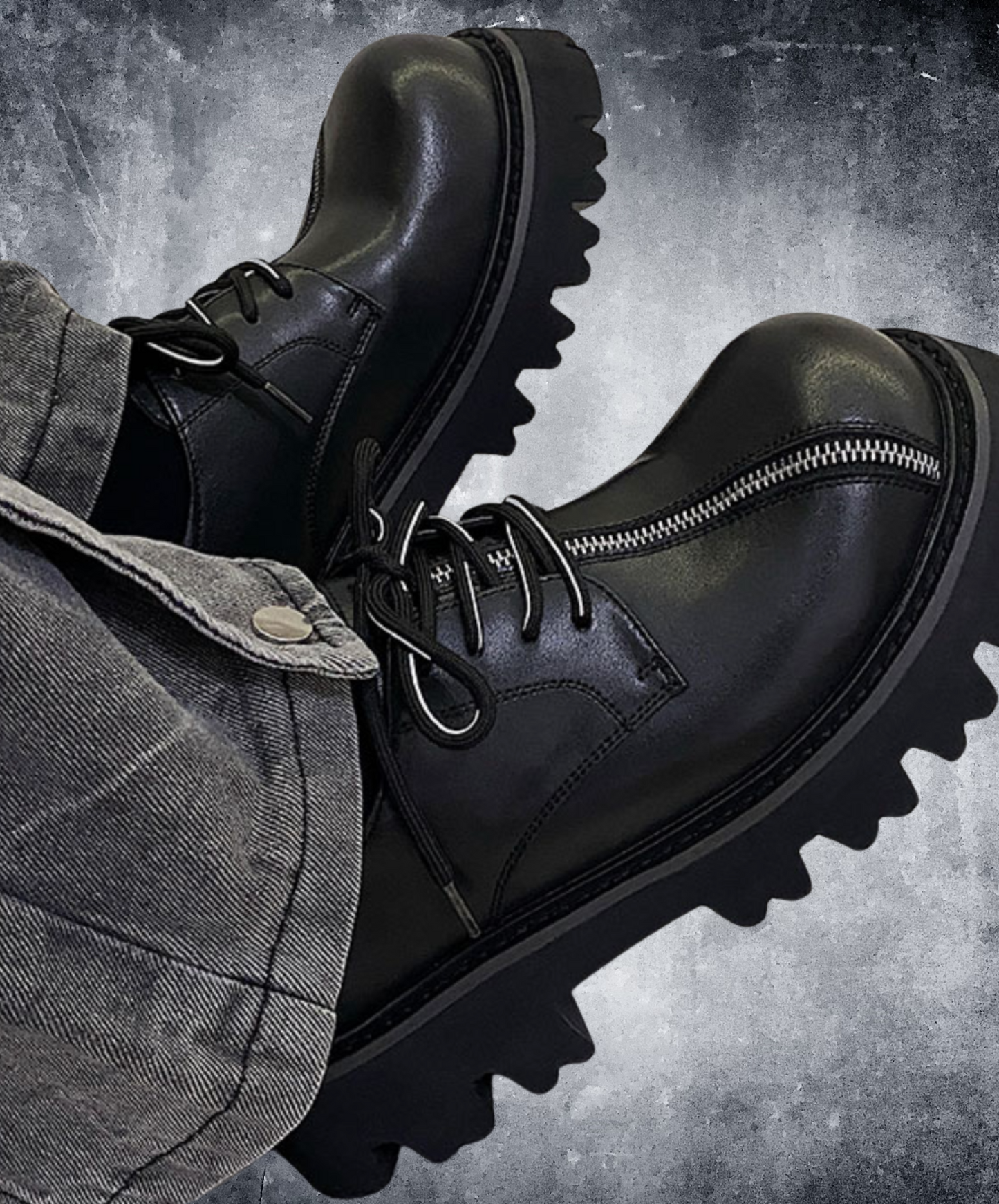 diagonal zipper design shoes EN2080