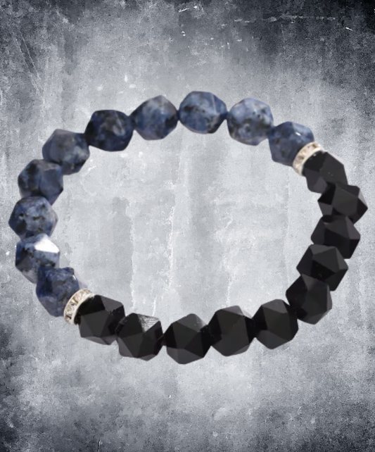faceted bead bi-color bracelet EN3213