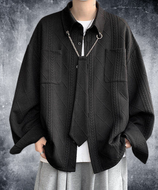 aran-style jacquard shirt EN2745