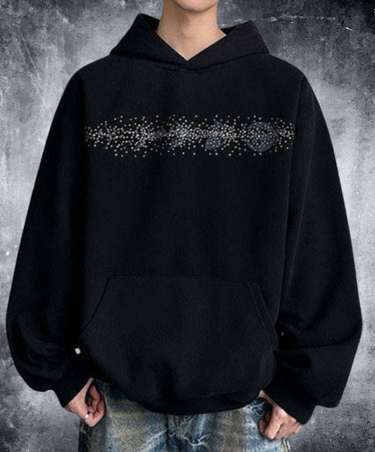 moon rhinestone loose hoodie EN2690
