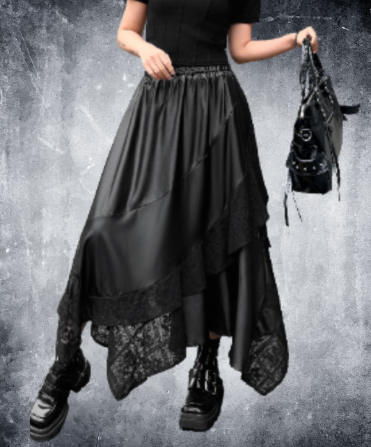 Irregular patchwork midi skirt EN2954