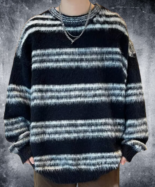 regular border monotone short sweater EN2496