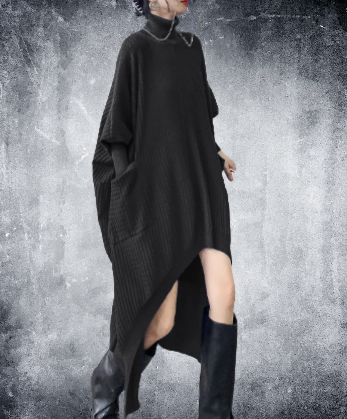 high-neck relaxed silhouette sweater EN3176