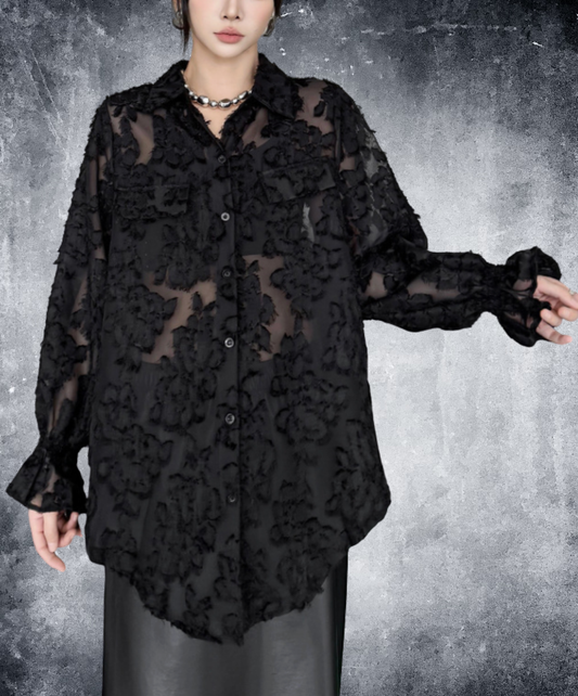 european style 3d floral pattern shirt EN2713