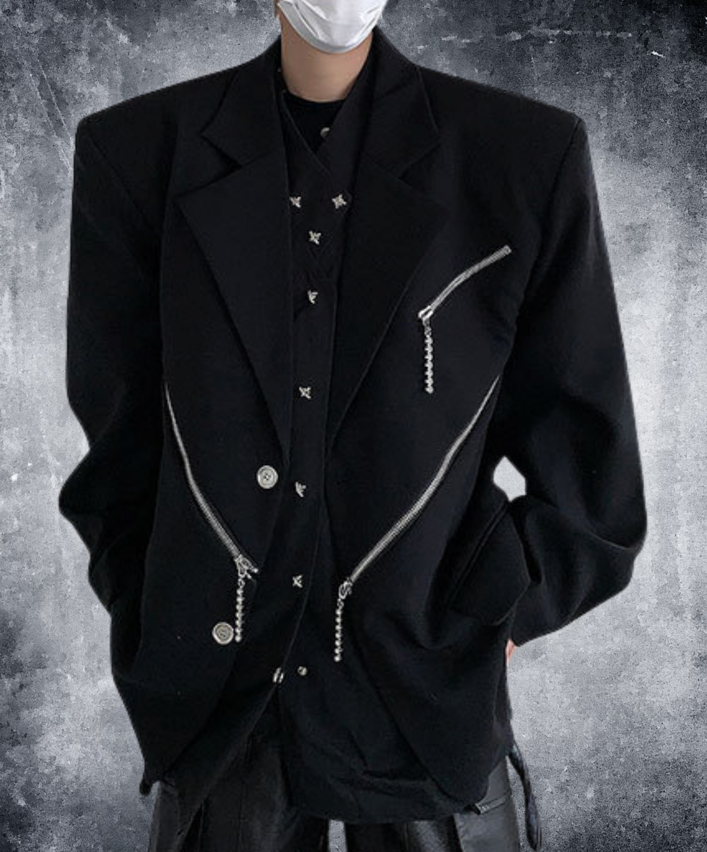 tassel motif print short length jacket EN2428