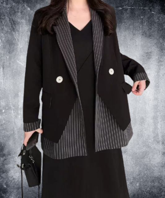 striped double-breasted design jacket EN3224