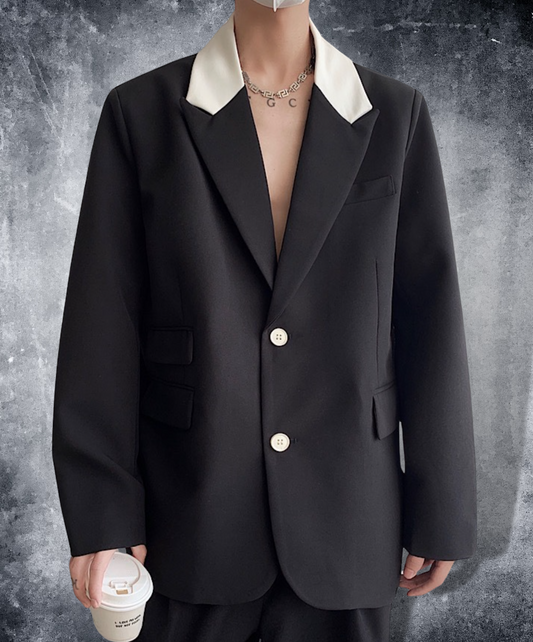 dark bicolor casual jacket EN1583