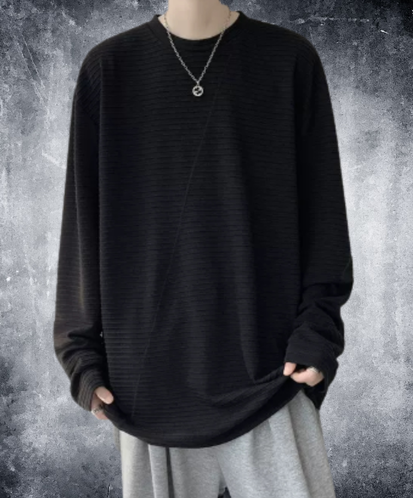 brushed finish with border t-shirt EN3126