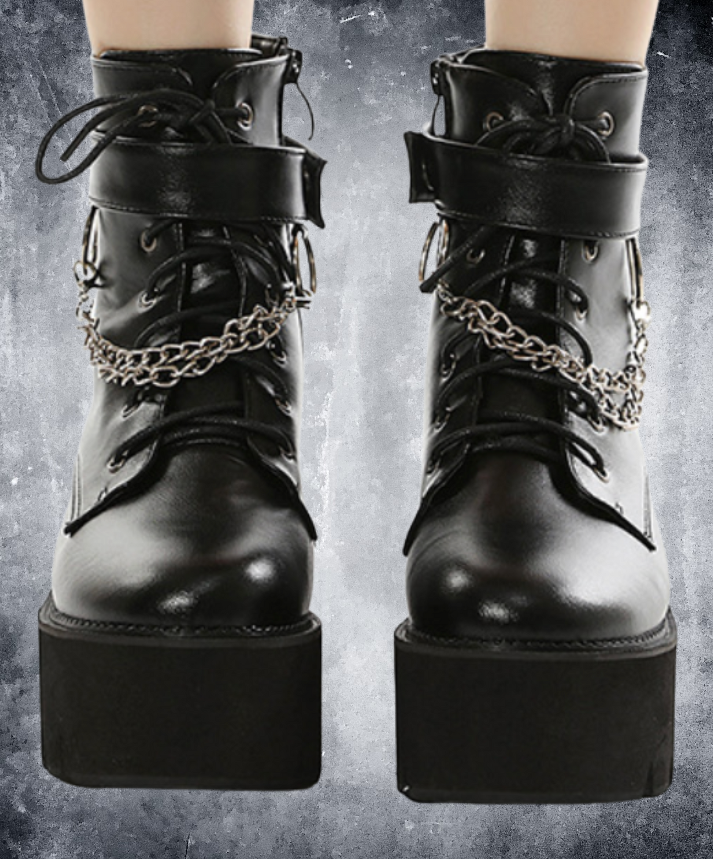 ring chain waterproof platform boots EN2608