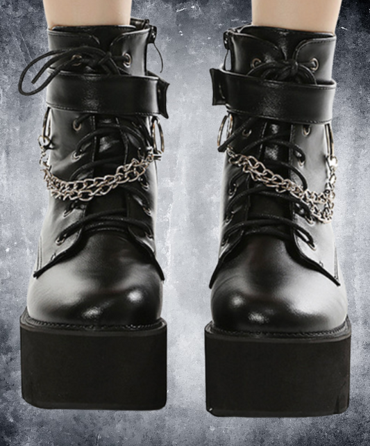 ring chain waterproof platform boots EN2608
