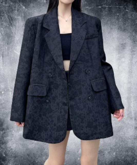 peaked lapel boxy silhouette jacket EN3209