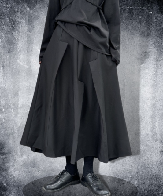 dark asymmetric a-line skirt EN1222