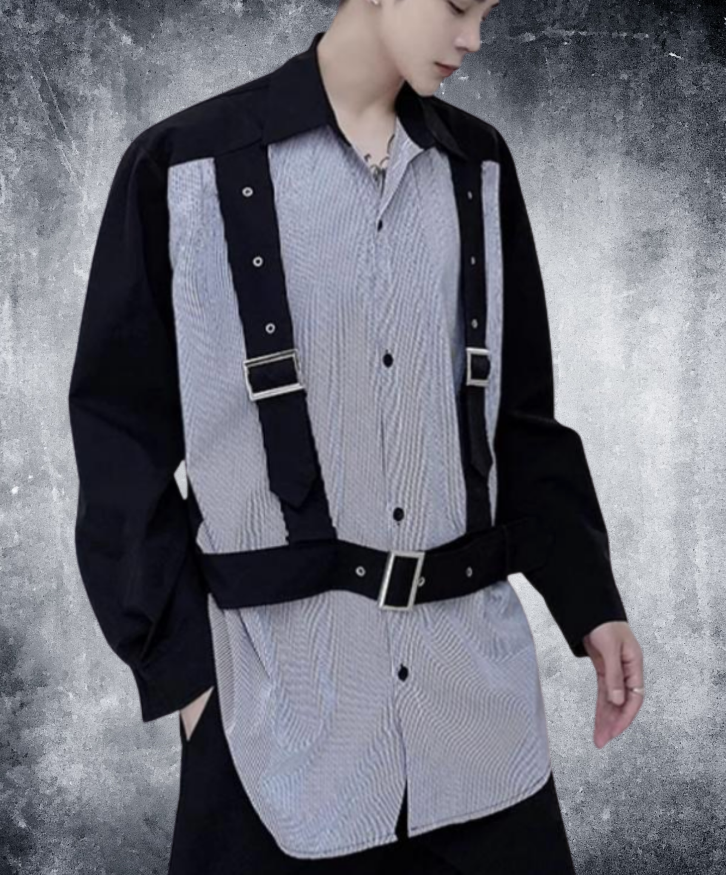 extra-thick belt with decorative stripes shirt EN2843