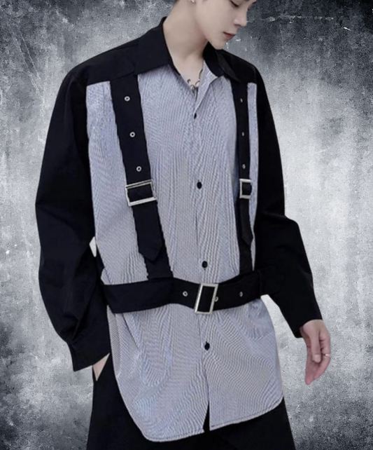 extra-thick belt with decorative stripes shirt EN2843