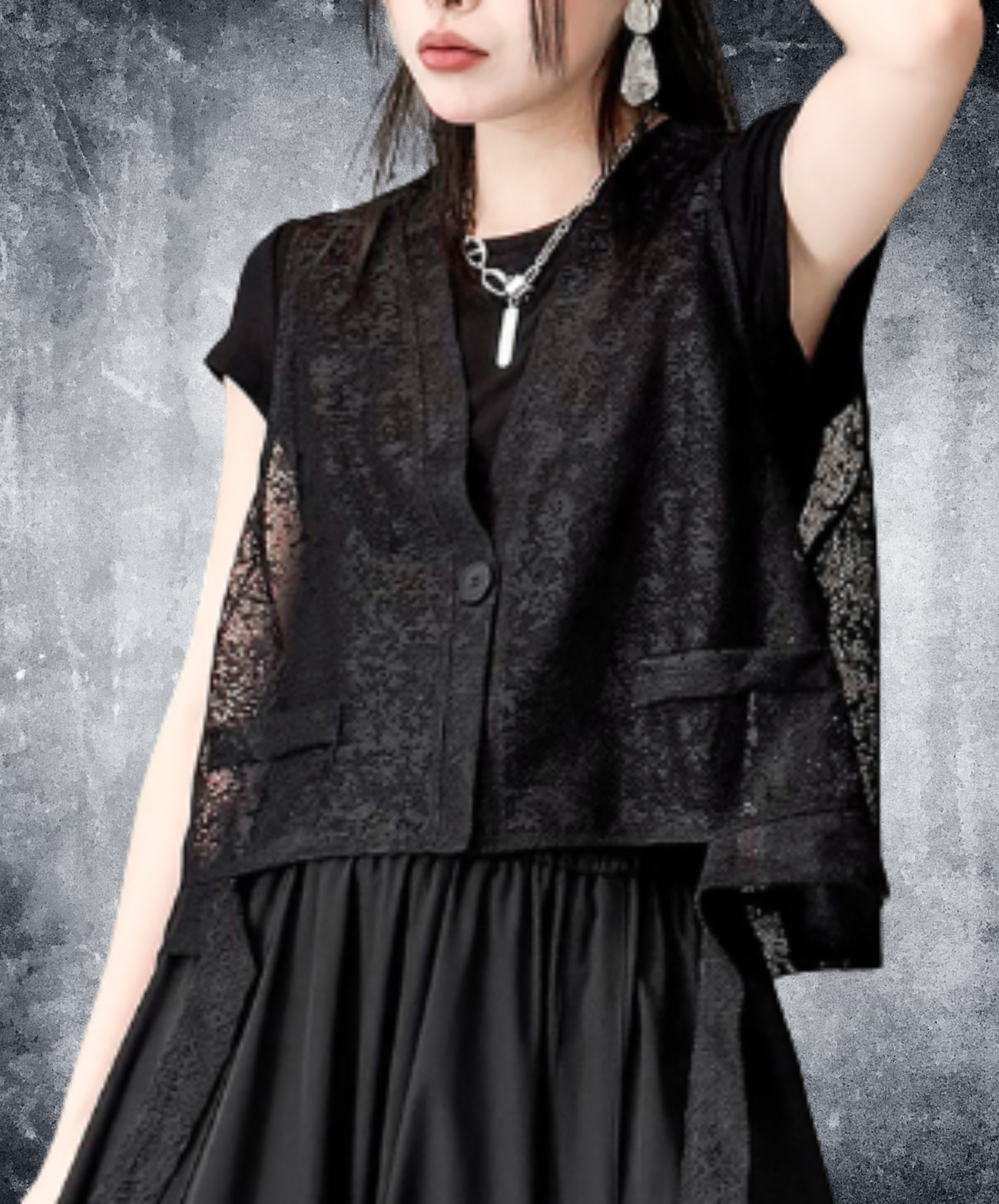 jacquard mesh vest EN2942