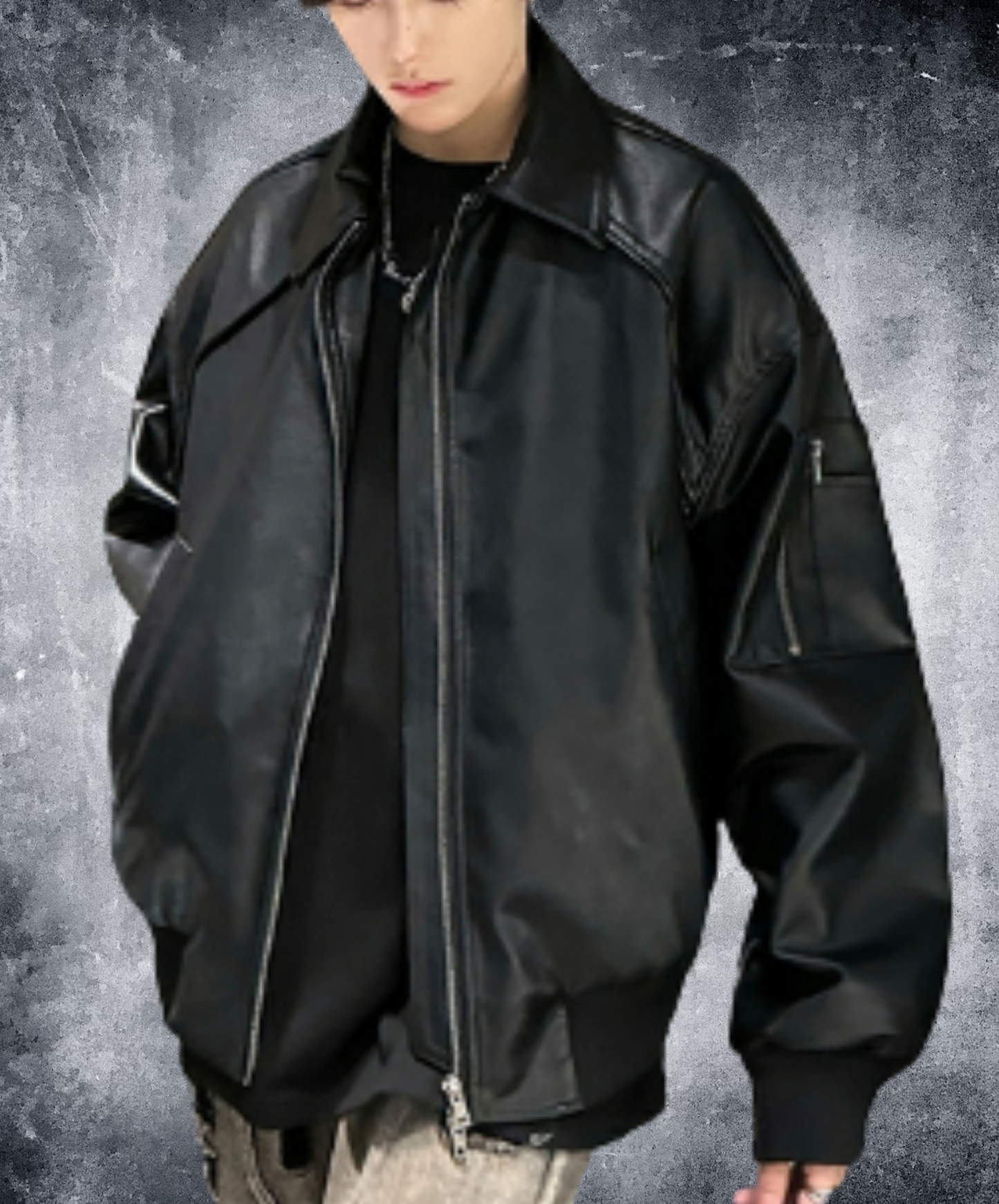 american retro pu leather jacket EN1932