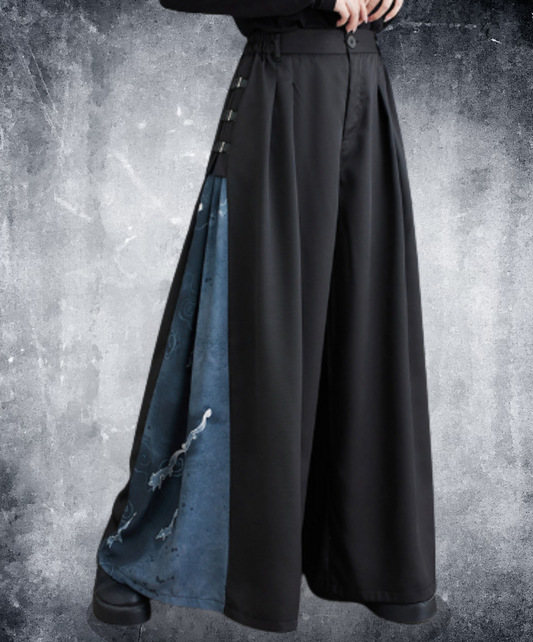 color print side parts hakama pants EN2001