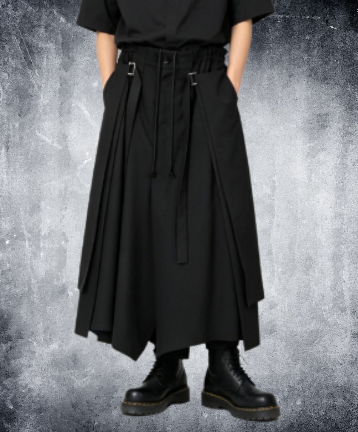 pleated design with straps pants EN3245