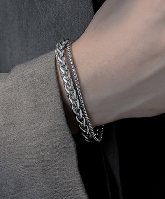 retro keel motif double bracelet EN1596