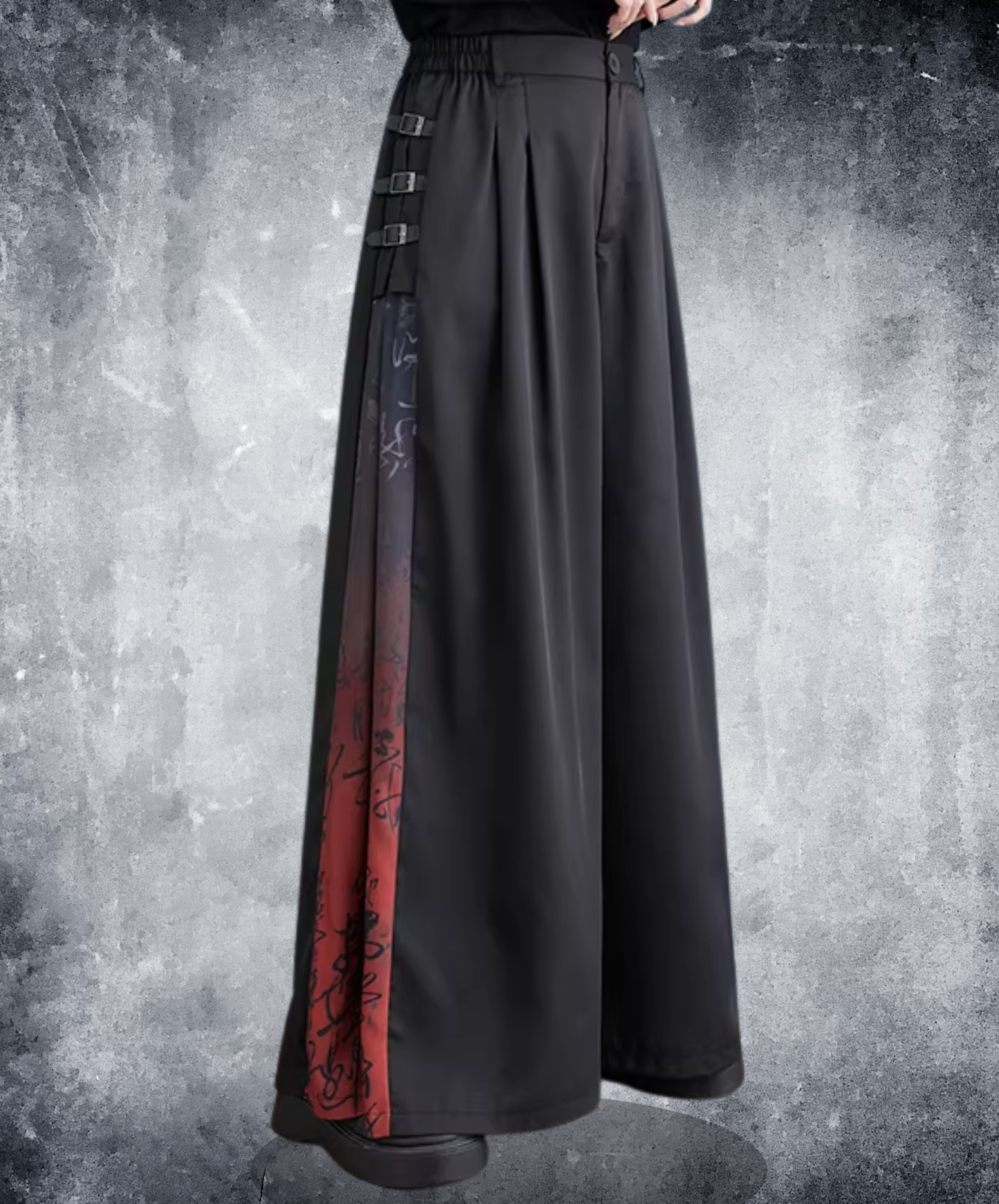 side-tucked high waist wide pants EN2795