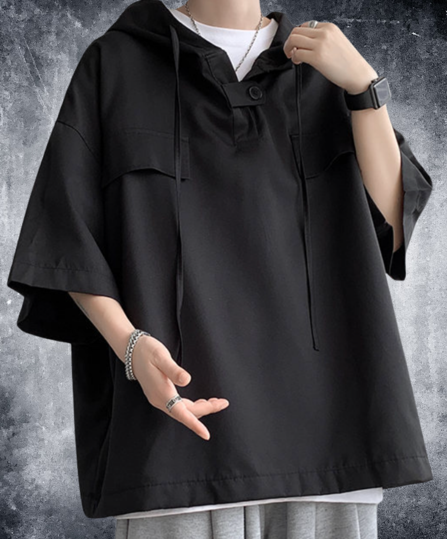 dark neck tab design hoodie EN2847