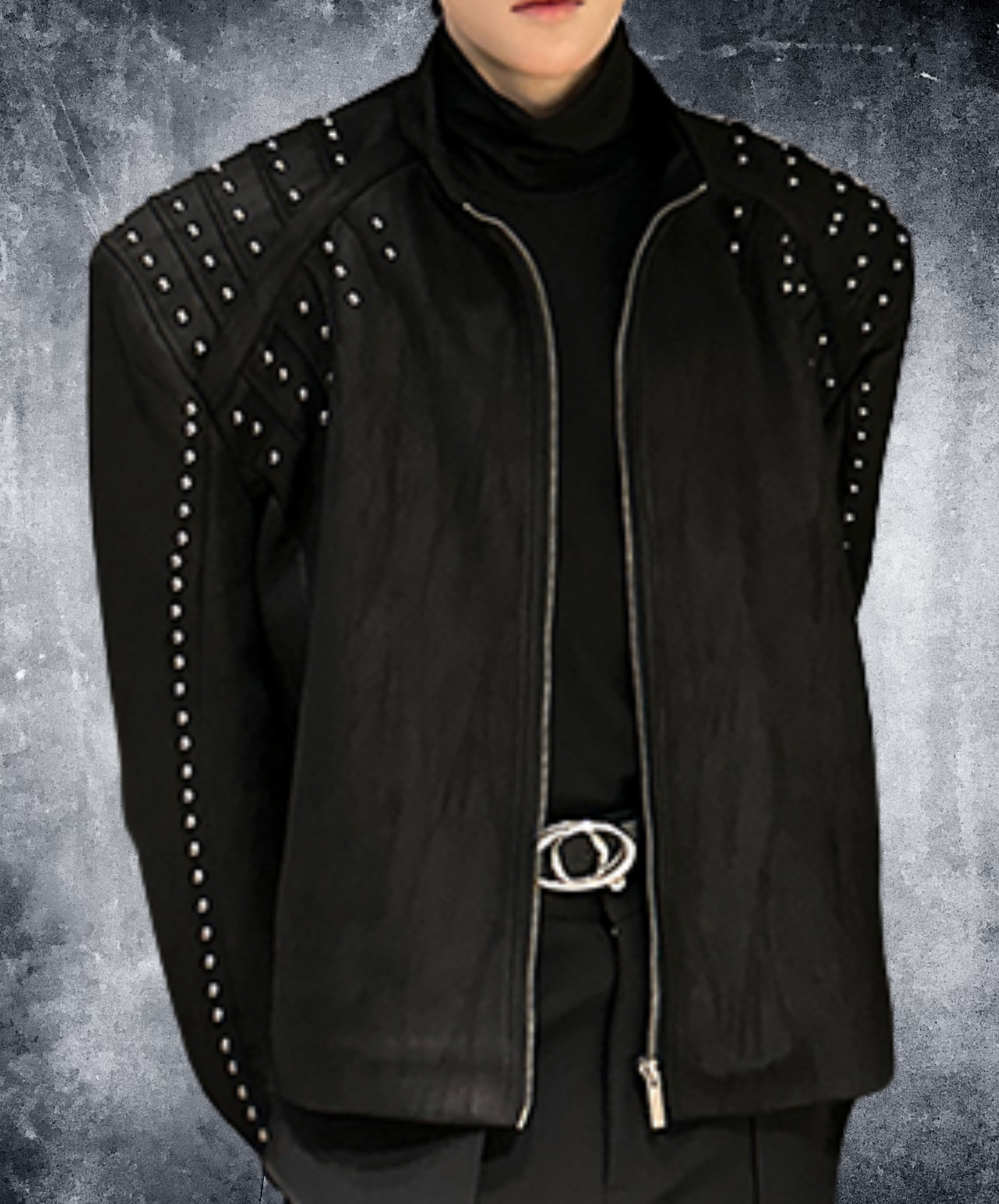 metal stud embellished shorts jacket EN2505