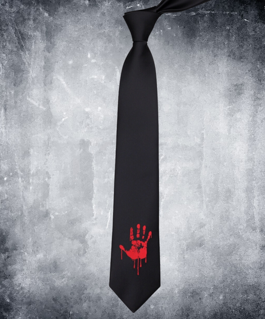 bloody hand print necktie EN1715