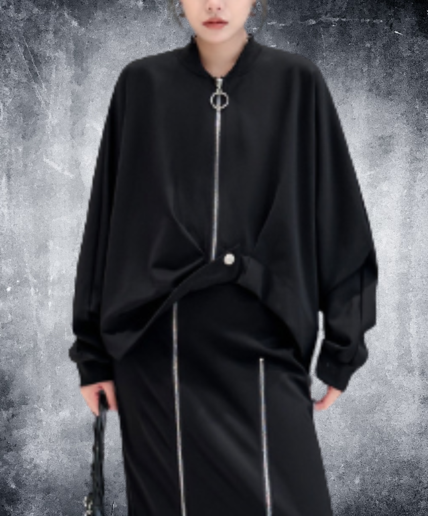 cropped length with ring zipper jacket EN3110