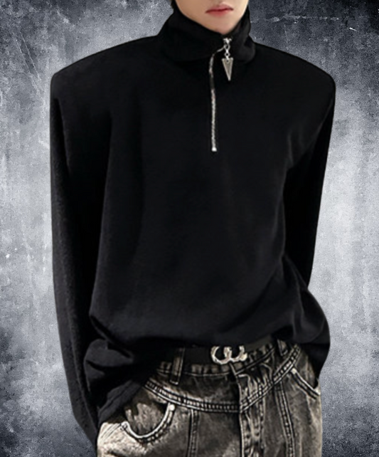 dark half-zip neck sweatshirts EN2637